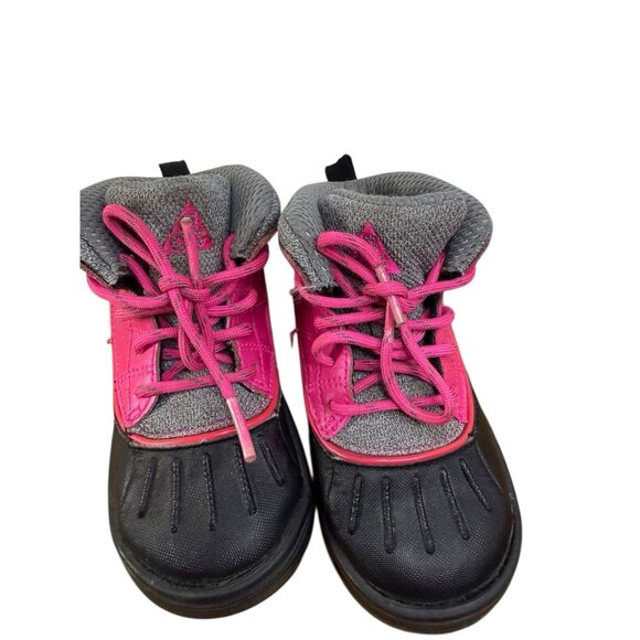 Girls Nike ACG Woodside 2 High Winter Boots 7C Pink Black - Picture 4 of 10